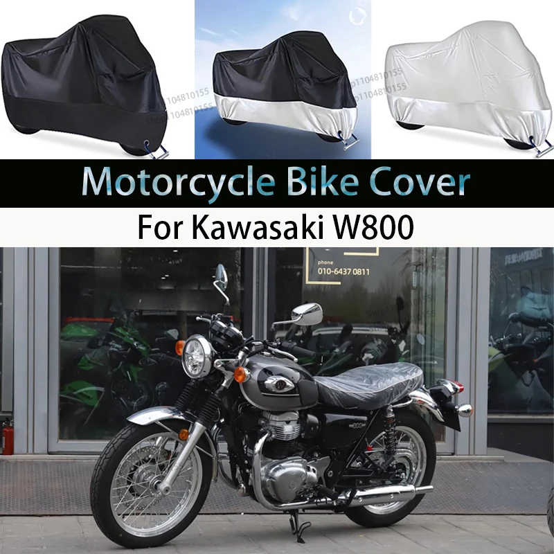 Для Kawasaki W800 чехол для мотоцикла мото дождевик водостойкий пылезащитный УФ-чехол пальто Крытый и открытый чехол для мотоцикла скутера Для Kawasaki W800 чехол для мотоцикла мото дождевик водостойкий пылезащитный УФ-чехол пальто Крытый и открытый чехол для мотоцикла скутера