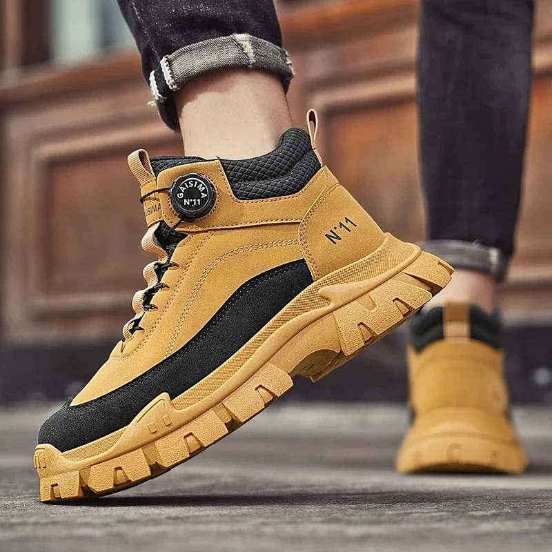 

Классические мужские ботинки, удобная застежка на пуговицах, утолщенная противоскользящая и износостойкая подошва, верхняя уличная рабочая обувь Seiko