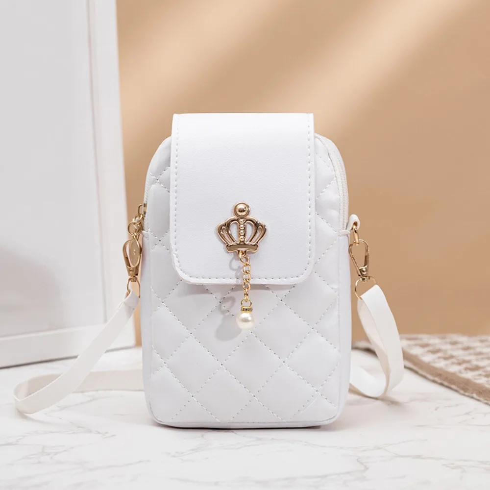

Card Holder Single Shoulder Phone Messenger Bag Pocket Pouch PU Leather Crossbody Phone Purse Mini Pearl Women Mini Bag Girls