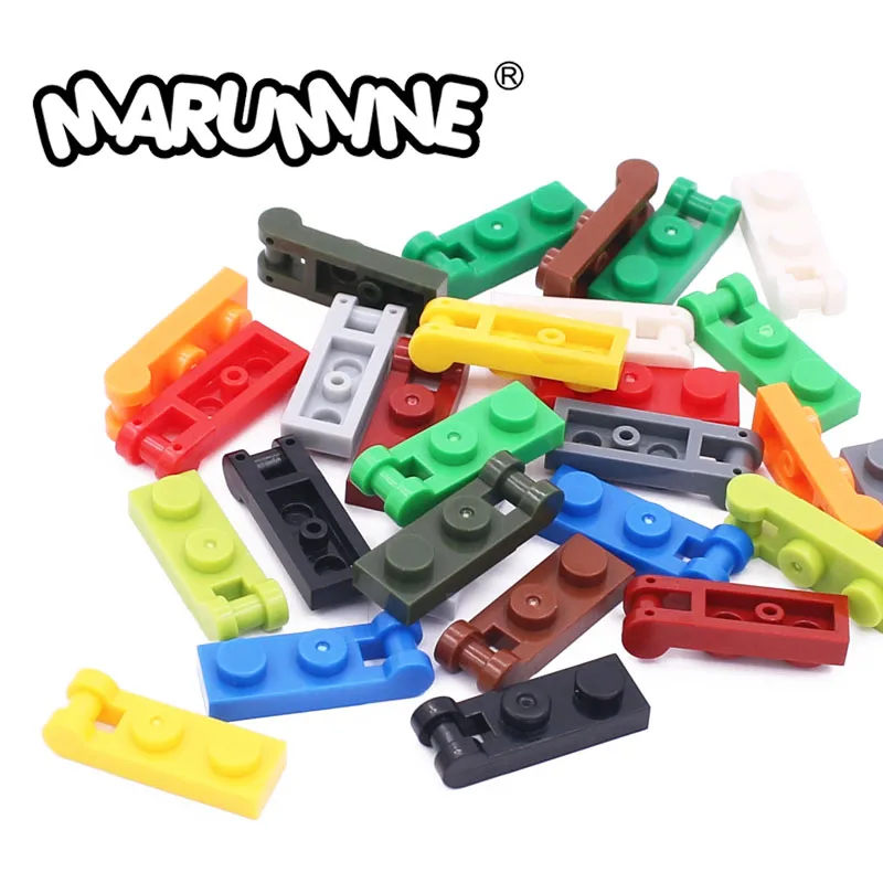 Marumine Bricks Plate Modified 1x2 With Bar Handle 30PCS Compatible with 60478 MOC Build Block Parts DIY Connect Accessories