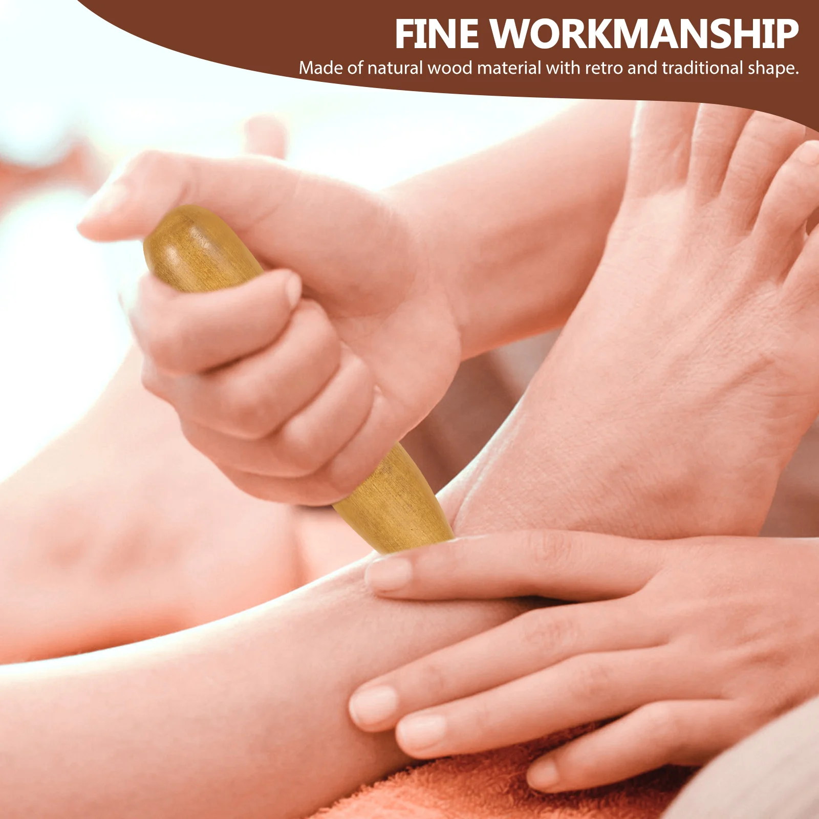 

2pcs Wooden Massage Sticks Natural Handheld Body Massager Tools Foot Acupressure Portable Wood Roller For Pain Relief Blood
