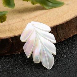 White Sea Shell Leaf Pendant Natural Carved Mother of Pearl Beads Charms for Jewelry Making Handmade Earring Necklace DIY Crafts