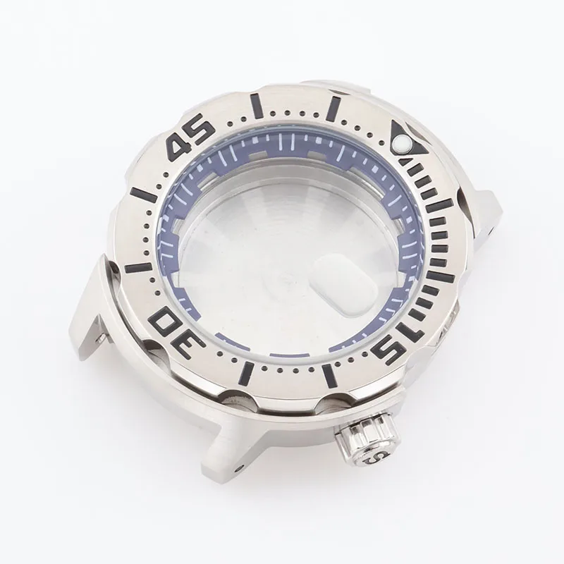Stainless Steel 42mm Hardlex Crystal Orange Monsters Mans Diver Watch Case for Seiko Mod NH35 NH36 Movements Replacement Parts