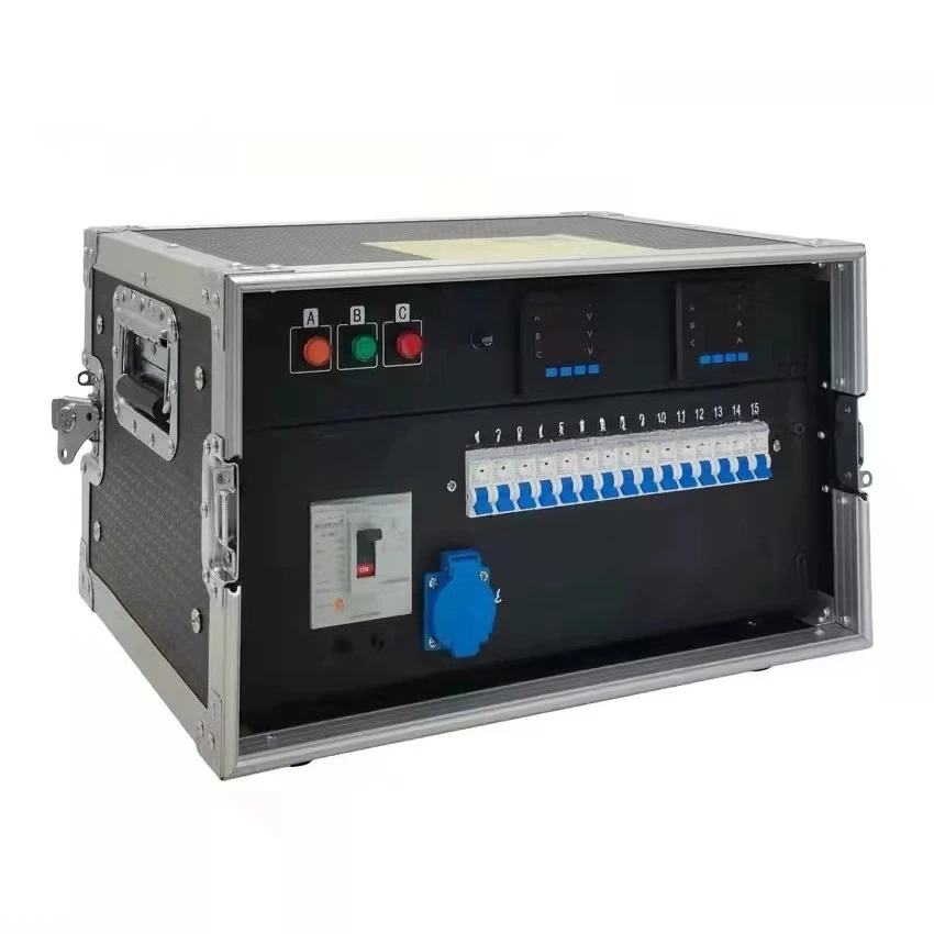 Power Distribution Box for Stage, French Outlets, 5Pin Input, 15 Channels, 16A, 63A