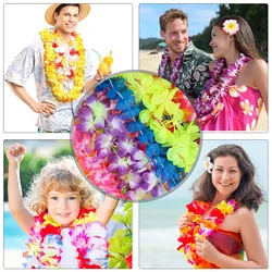 Hawaiian人工花の花輪、夏のテーマの装飾、結婚式、誕生日パーティーの体操、海辺の装飾アクセサリー、24個、48個