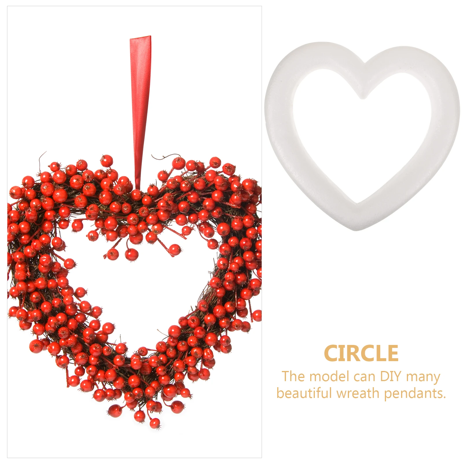 

4pcs Heart Circle Diy Ornament Christmas Winter Party Kids Art Party Project Circle Decoration