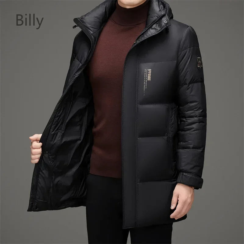 Billy Top Down Jacket Men's Winter Detachable Hat Casual Fashion Duck Down Thickened Coat New Style Warm Cold-proof Clothing