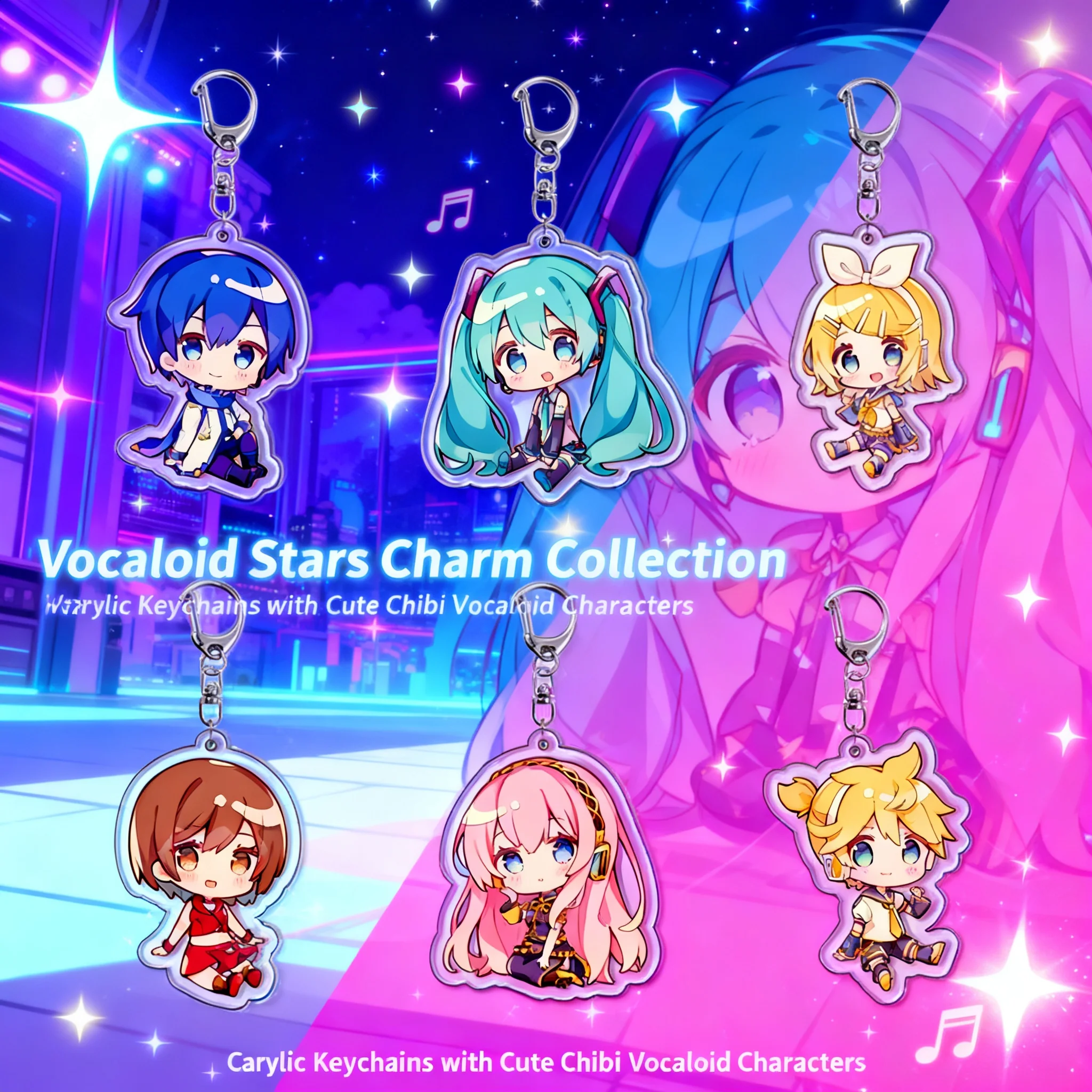 

Hatsune Miku Meiko Acrylic Double Sided Keychain Layered Design Anime Collection Gift Acrylic Keychain Anime Keychain Hatsune