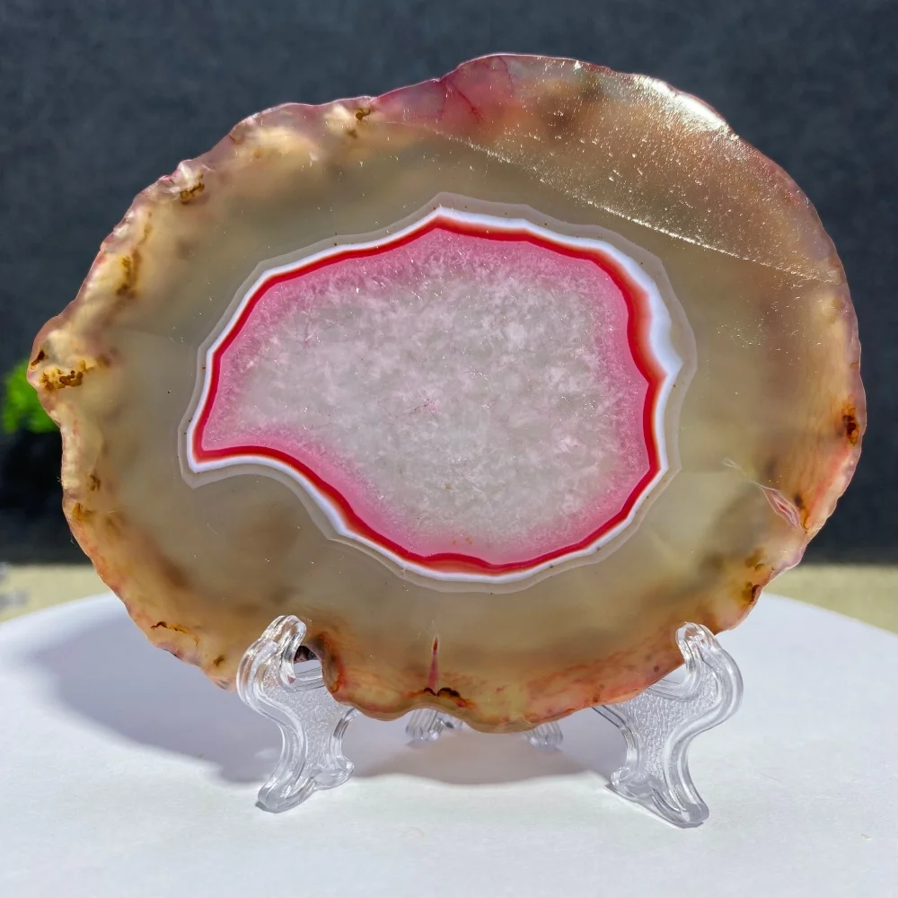 Colored Agate Crystal Sheet Coasters Reiki Healing Natural Stone Cup Base Mineral for Home Decoration And Gift - view 6