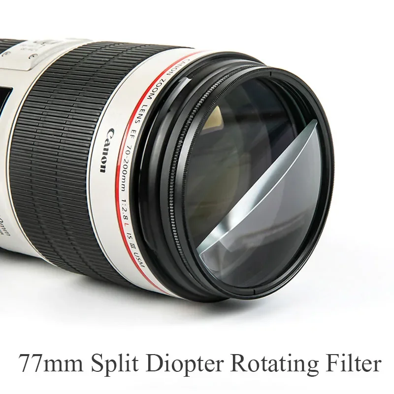 77mm 82mm Camera Filter Split Diopter Rotating Filter Prism Foreground Blur Film and Television Props for SLR Camera Accessories