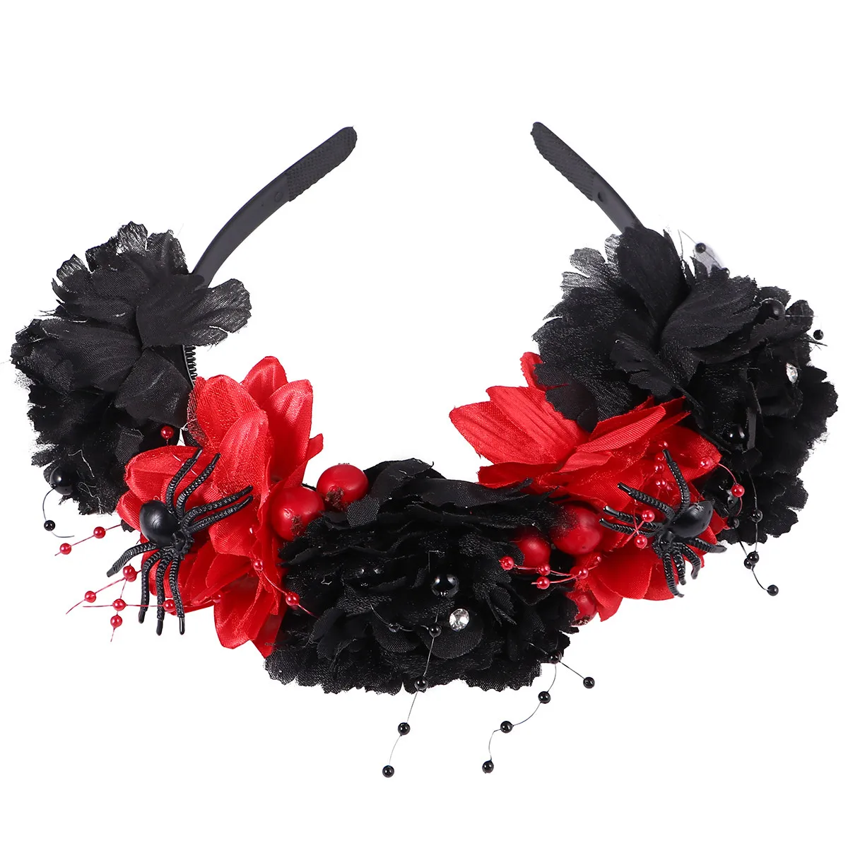 

1Pcs Simulated Flowers Headdress Dark Red Floral Hairband Halloween Hair Hoop Durable Comfortable Stylish Party Wedding Headwear
