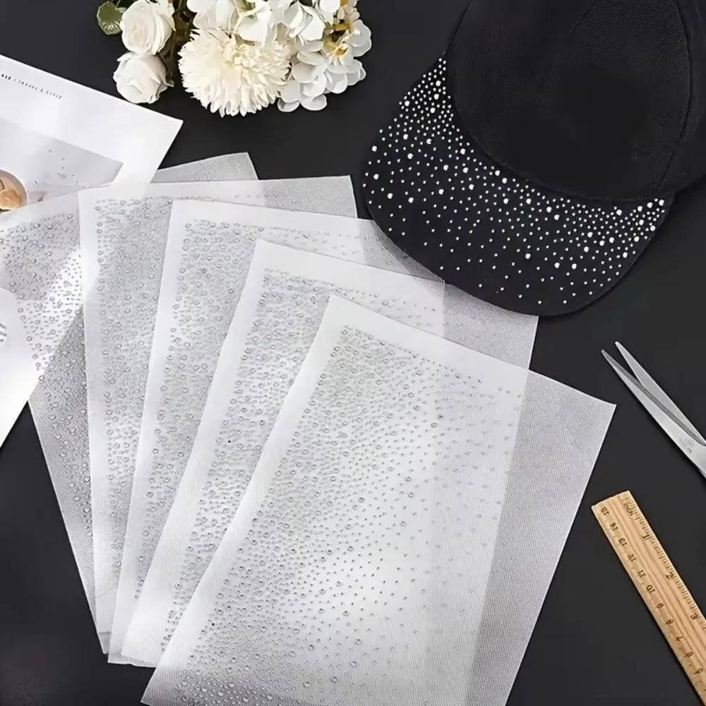 5 Sheets Gradient Polka Dot Self Adhesive Rhinestone Sticker DIY Arts Crafts Iron-On Rhinestone Sheets Starry Sky Pattern Bling