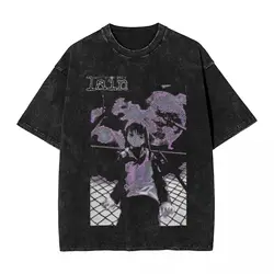 男性と女性のためのシリアル実験Tシャツ,ウォッシュド半袖トップス,原宿ストリートウェア,グラフィックプリントTシャツ,ノベルティ