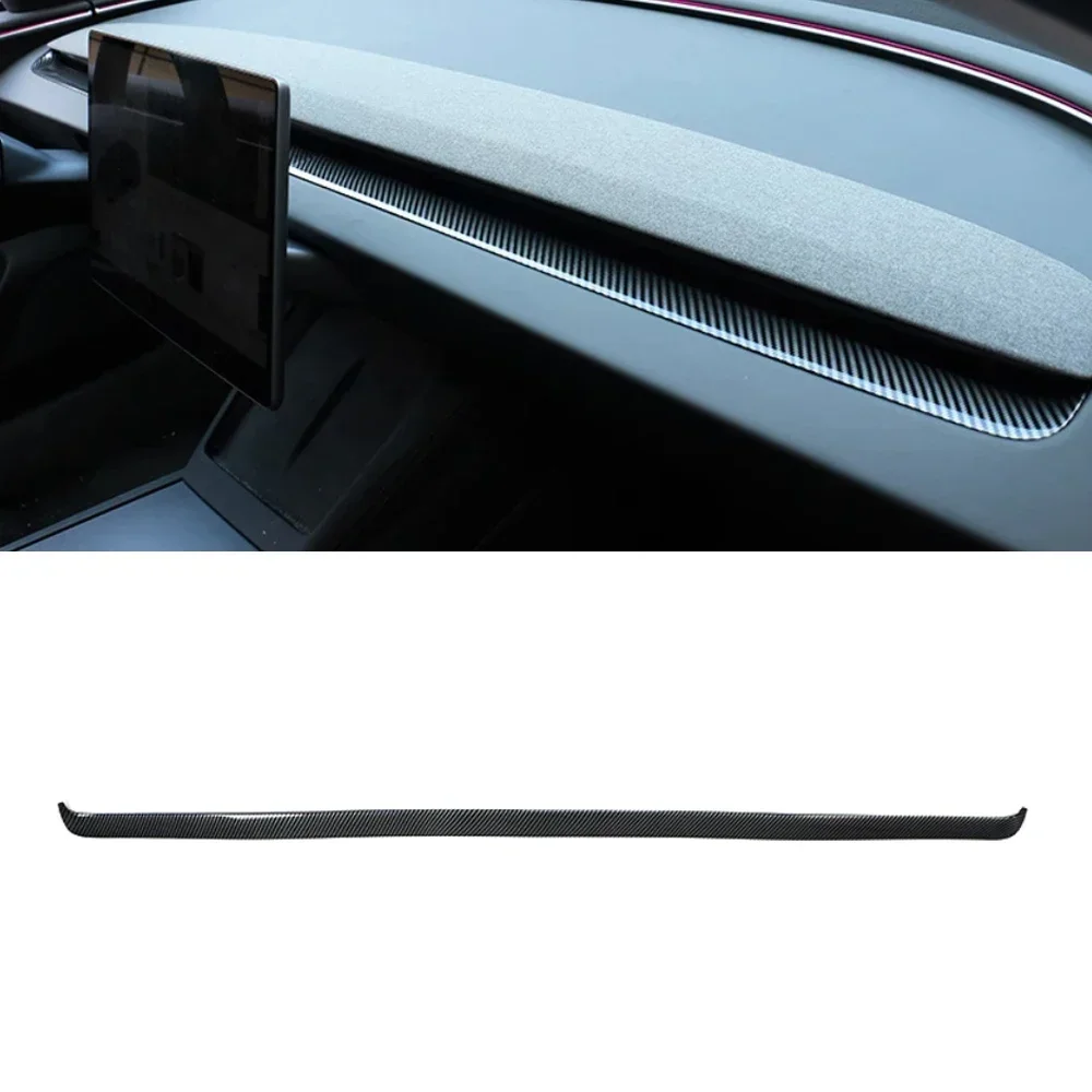 Dry Carbon Fiber Cover for Tesla Model 3 Highland 2023 2024 LHD Interior Accessories Front Frame Center Console Sticker Cover