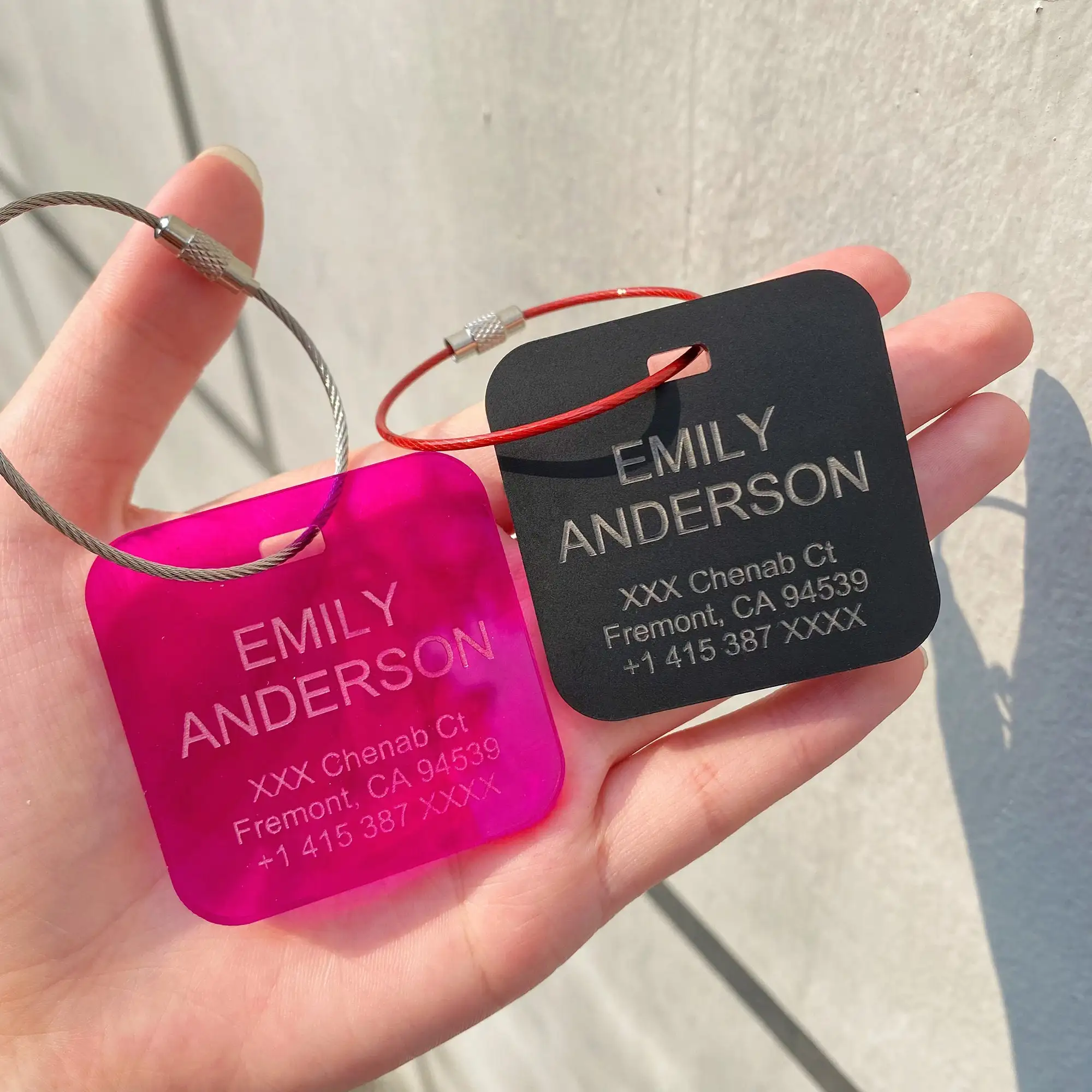 Luggage Tag Personalized, Custom Luggage Tag, Acrylic Name Tag for Suitcase, Custom Travel Tag, Engraved Address Tag, Christmas