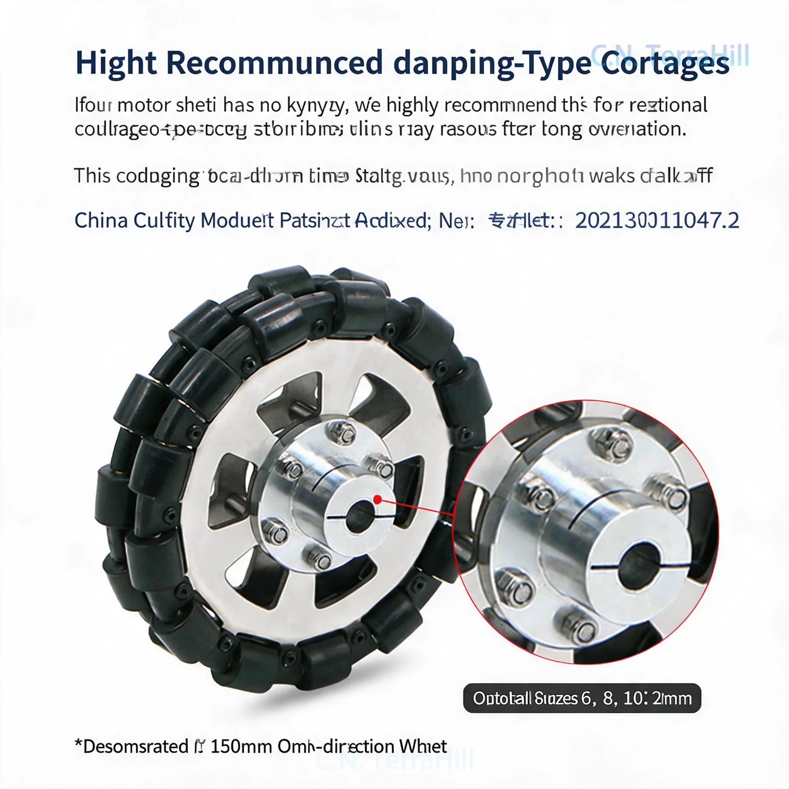 Omni Directional Wheel A-Type Caster Universal Wheel Robot Car Parts 60mm 75mm 127mm 152mm 203mm Load Bearing Wheel