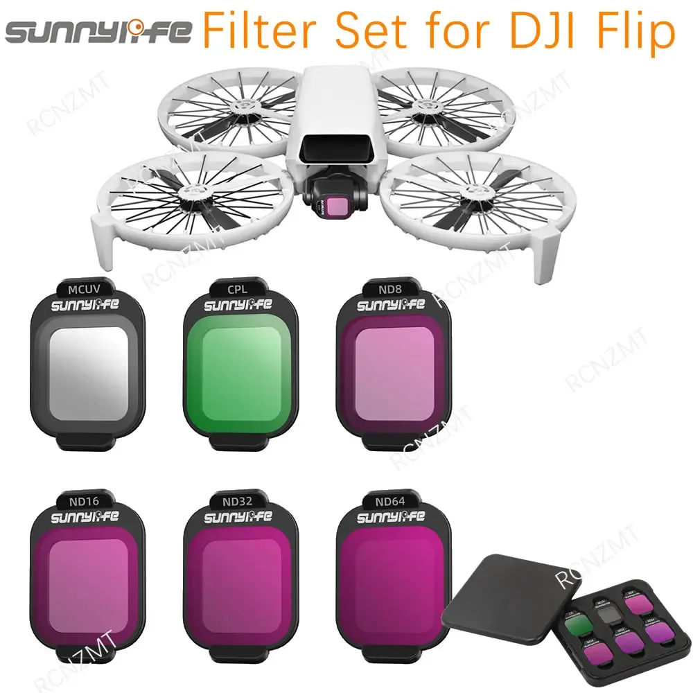 مجموعة مرشحات Sunnylife لمرشح الوجه DJI MCUV HD عدسة زجاجية بصرية ND8/16/32/64 ملحقات الوجه