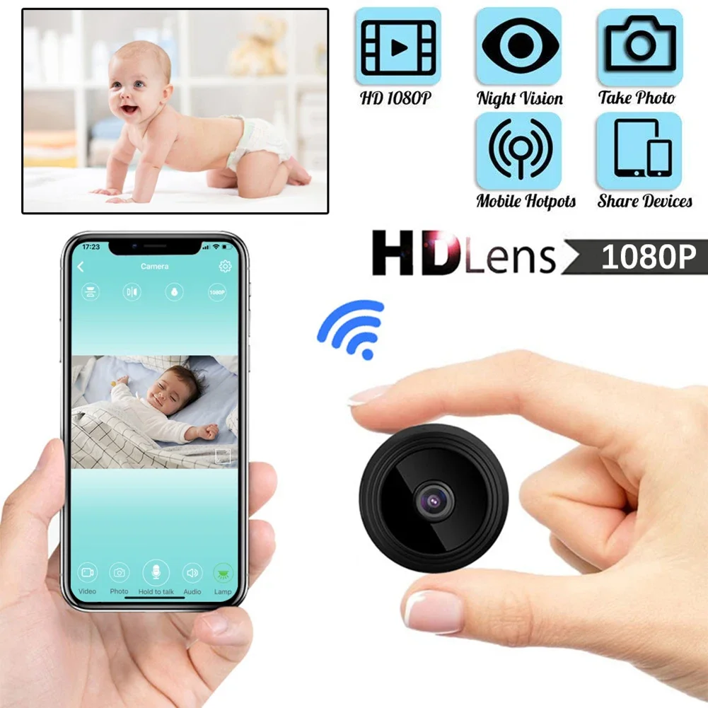 A9 Mini kamera wi-fi 1080P aparat Ip HD wersja nocna głos wideo bezprzewodowy Mini kamera kamera monitorująca ochronny zabezpieczający