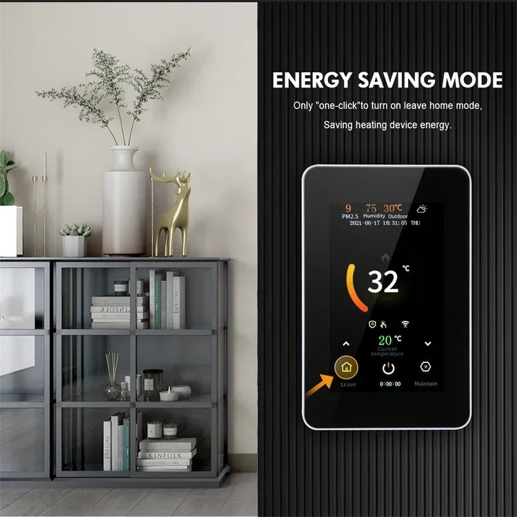 2025 Tuya Smart Home Indoor Horizontal screen  Thermostat Digital Water Heater Thermostat