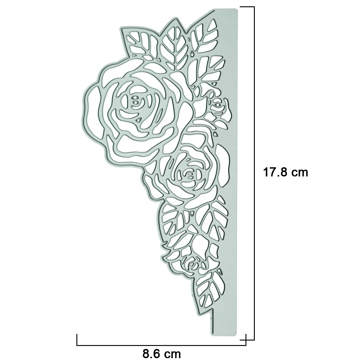 Flower Rose Pattern Border Edge Metal Die Cut Scrapbook Diy Craft Greeting Card Cover Surface Decorating Embossing Cutting Die