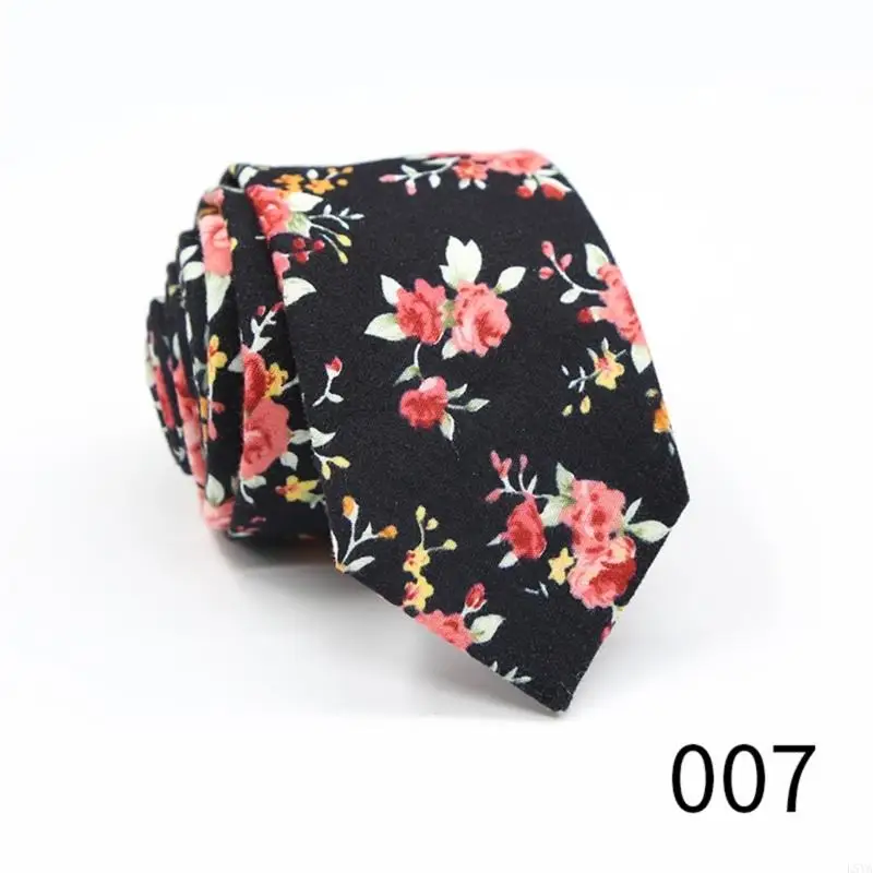 L5YA Pijlen Ontwerp Bloemenprint Stropdas Polyester Zijde Mode Unisex Shirt Accessoire