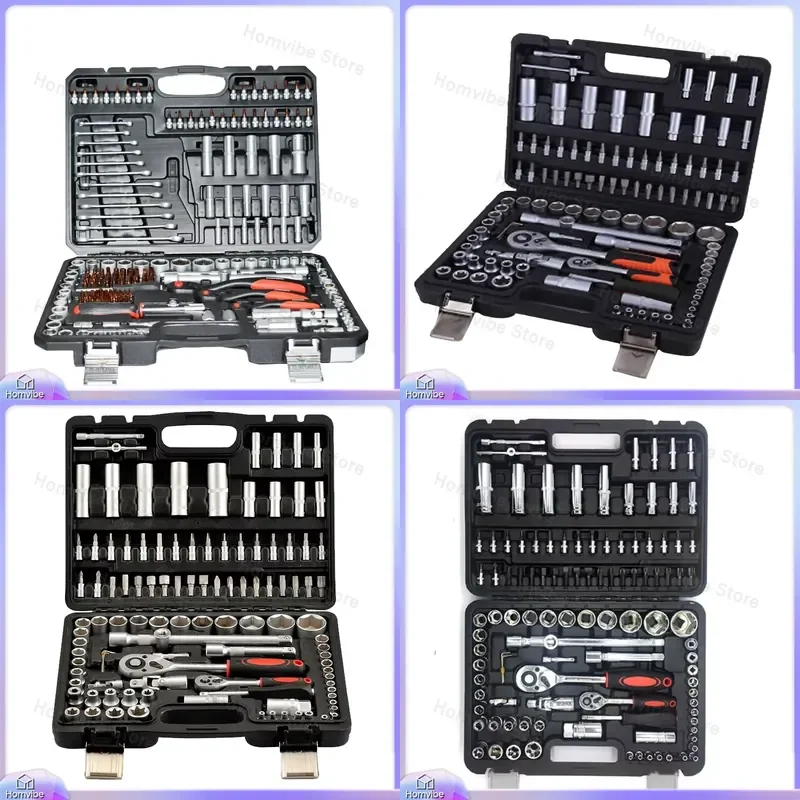 

108-Piece Hand Tool Set with Wrenches Screwdrivers Pliers Socket Set for Auto Repair Motorcycle Maintenance Home DIY Toolbox