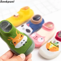 Children Anti-slip Shoes Newborn Baby Toddler Girls Cotton Non-slip Floor Socks Infant Boys Rubber Sole Cartoon Indoor Sneakers