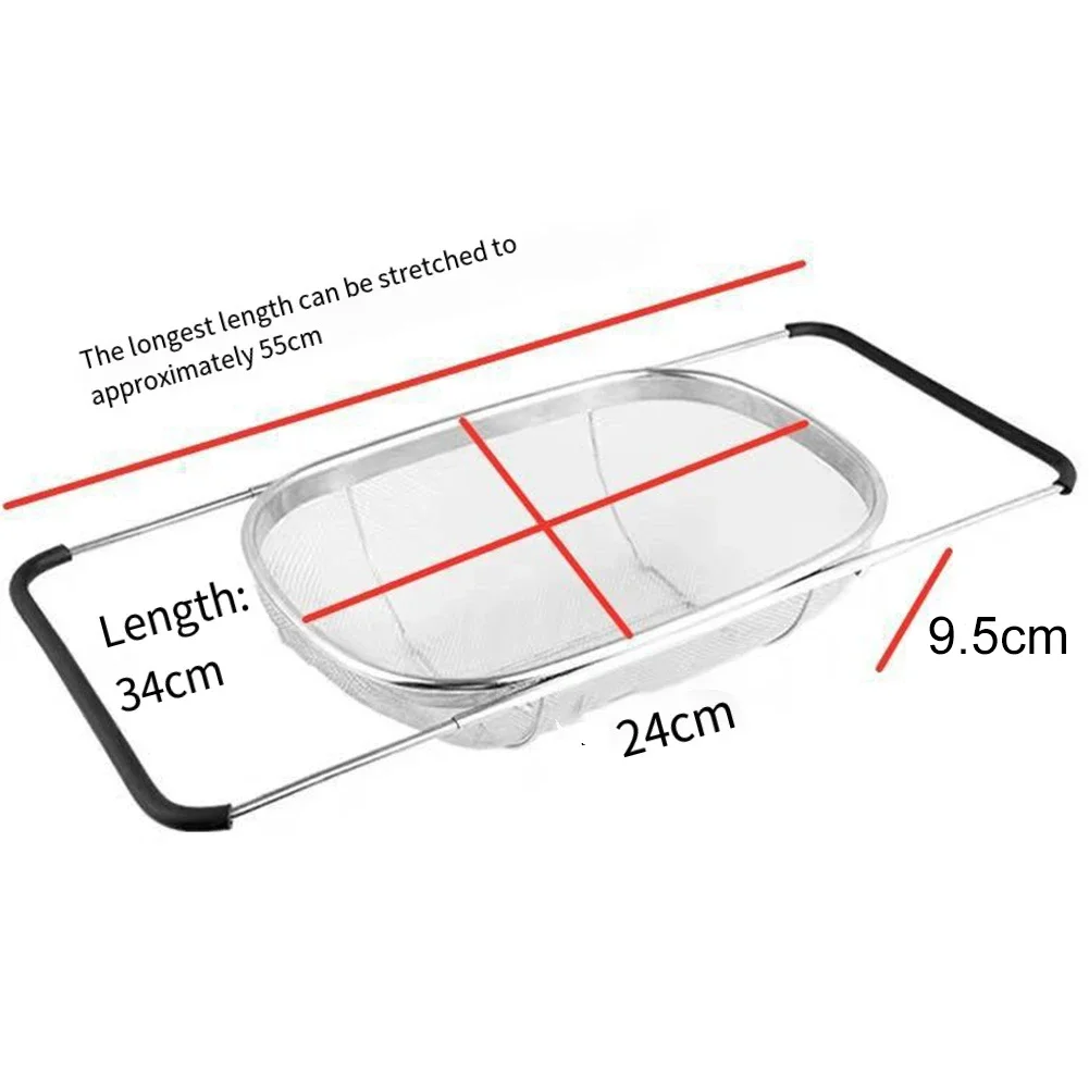 Professional Stainless Steel Colander with 6 Quart Capacity and Expandable Design for Convenient Food Preparation