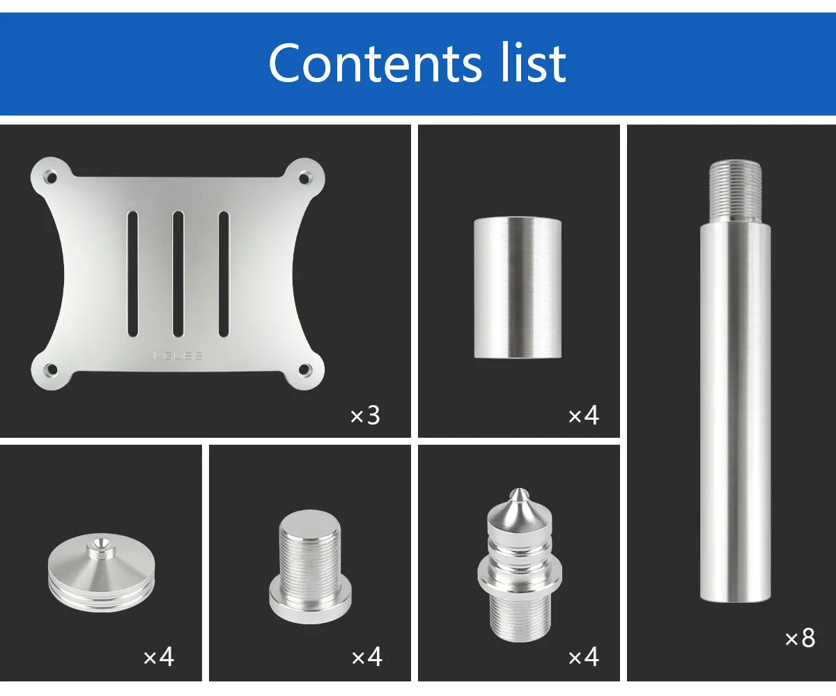 KGUSS Split Audio Equipment Rack, todo o alumínio, processo CNC, amplificador de potência, DAC, equipamento Home Theater, dispositivo Rack, requintado, RX3