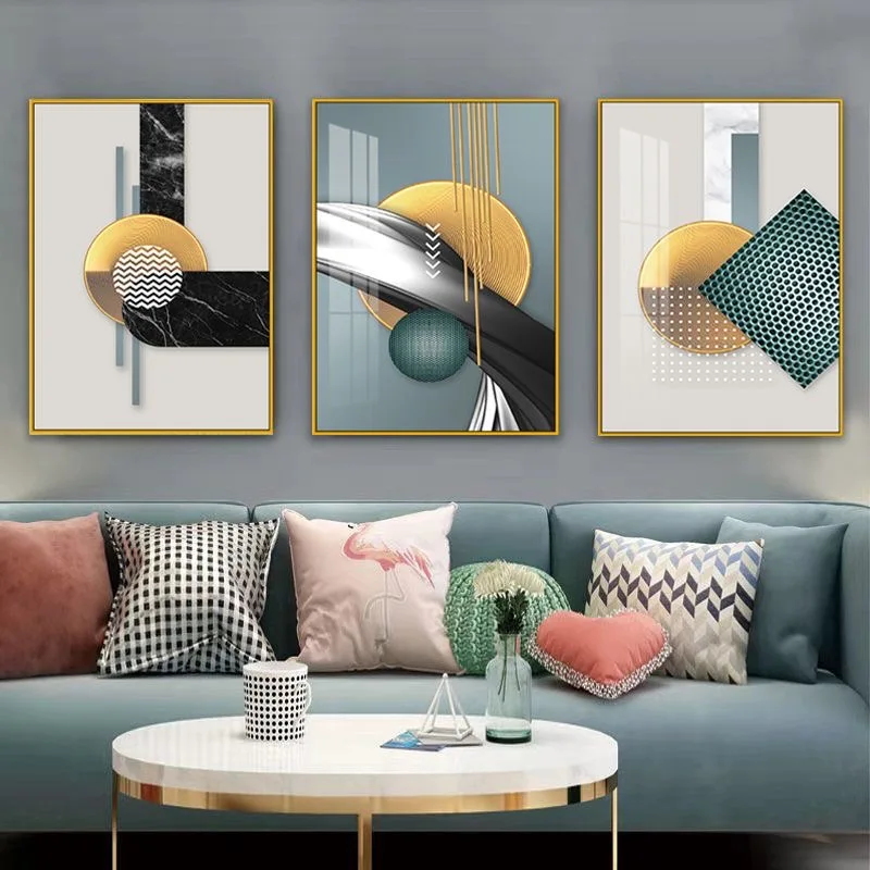 qt-150X70CM S3 Factory Aluminum Alloy Frame Glass Gallery Hanging Painting Wall Decor Living Room Crystal Dropshipping DDP！