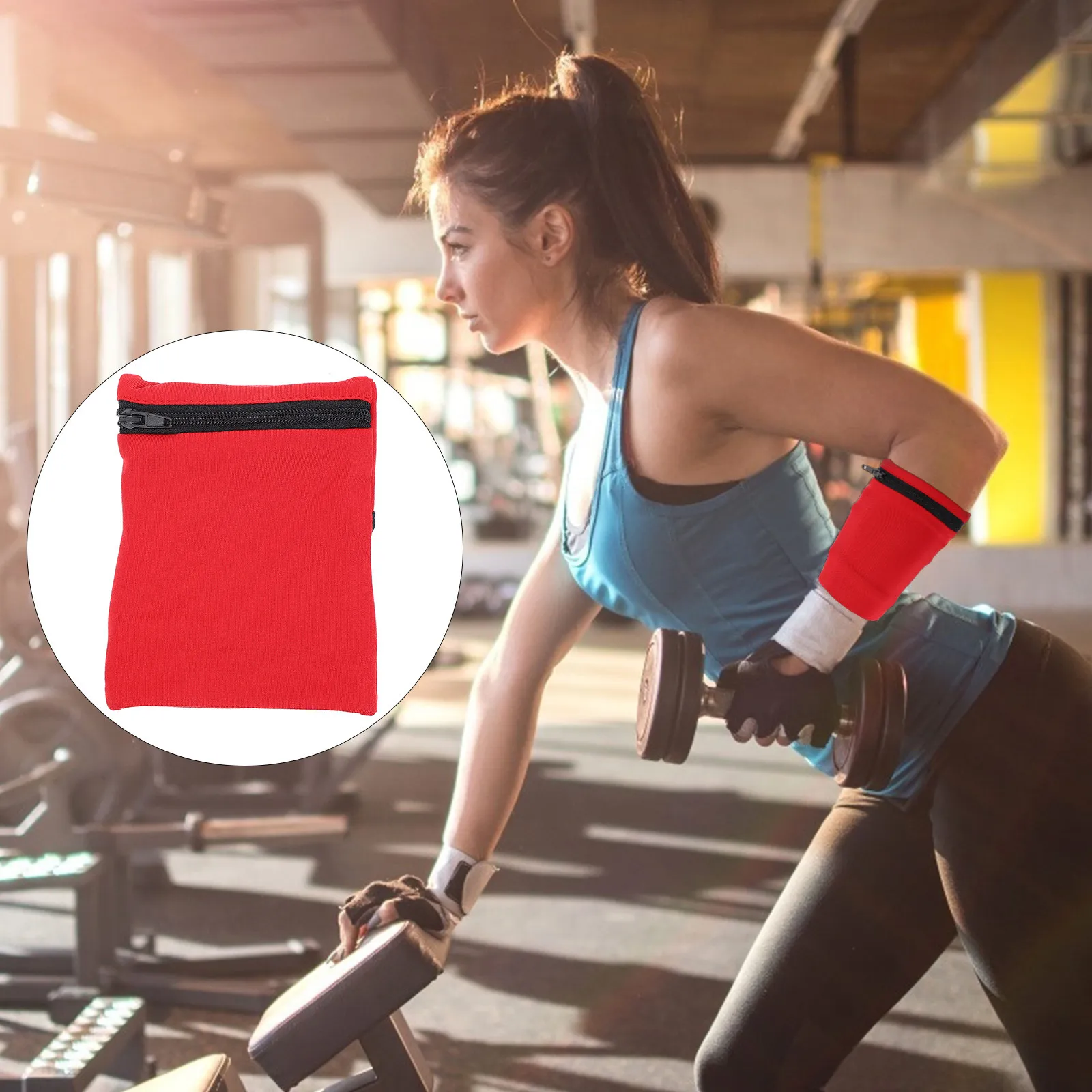 

Wrist Pouch Lightweight Stretchy Fabric Wrist Wallet Running Armband Phone Holder Bag Outdoor Fitness Zippered