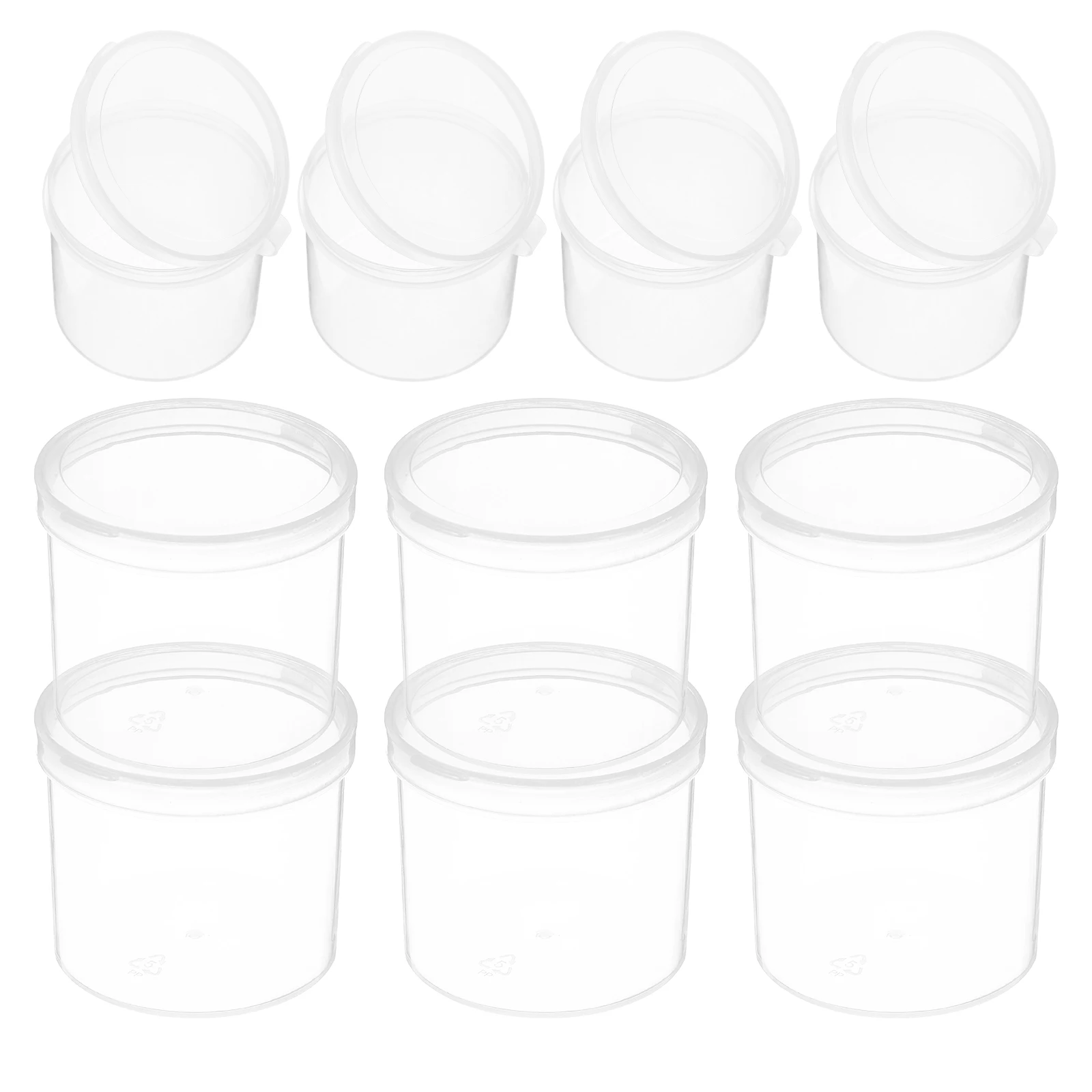 

10 Pcs Clear Round Plastic Bead Containers Storage Boxes for Coins Jewelry Craft Treats Collection Organizer
