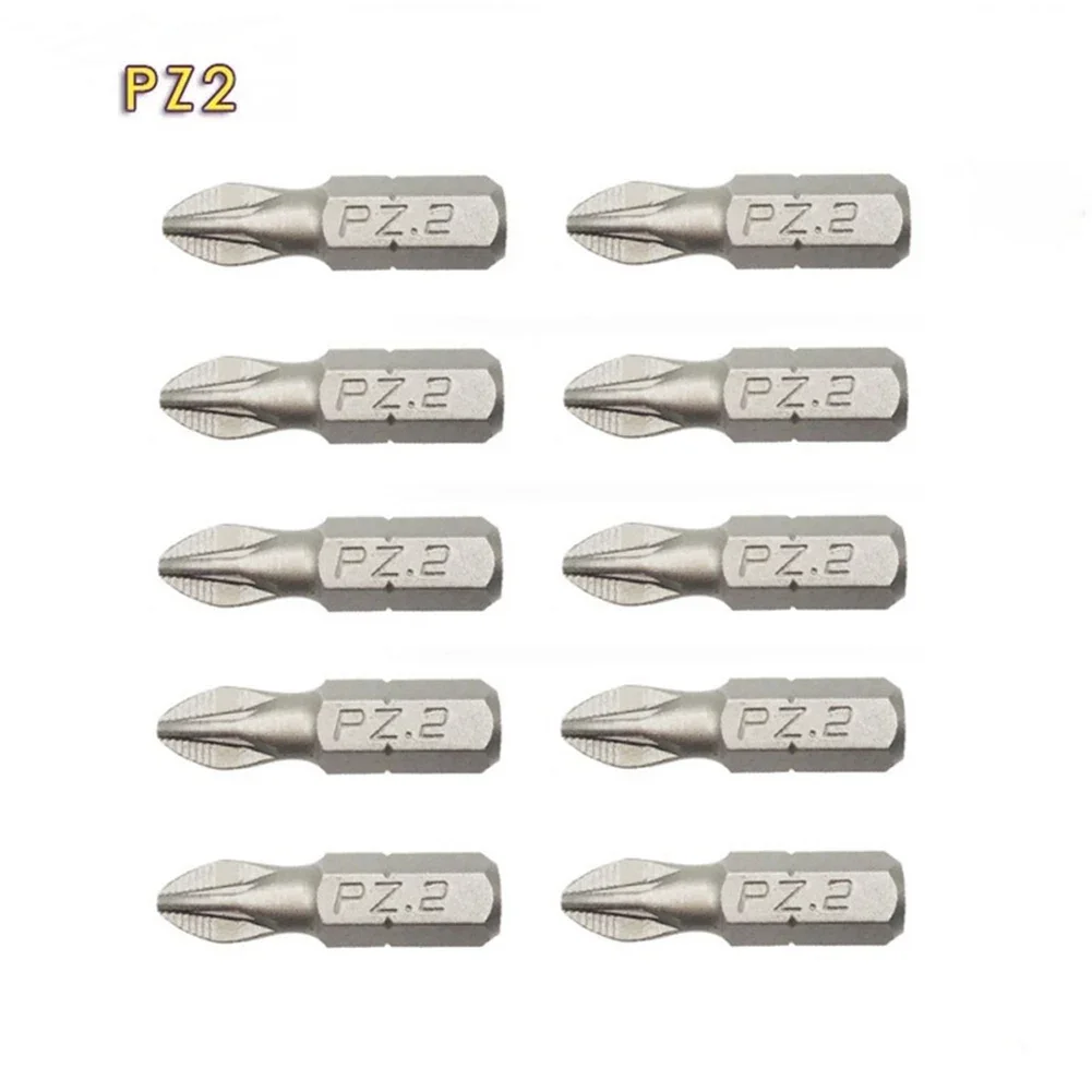 Alta Qualidade Driver Bit Set, PH Hex Shank, Parafuso Driver Bit, Anti Slip Broca, PH1, PZ1, PH2, PZ2, PH3, PZ3, 10 Pcs