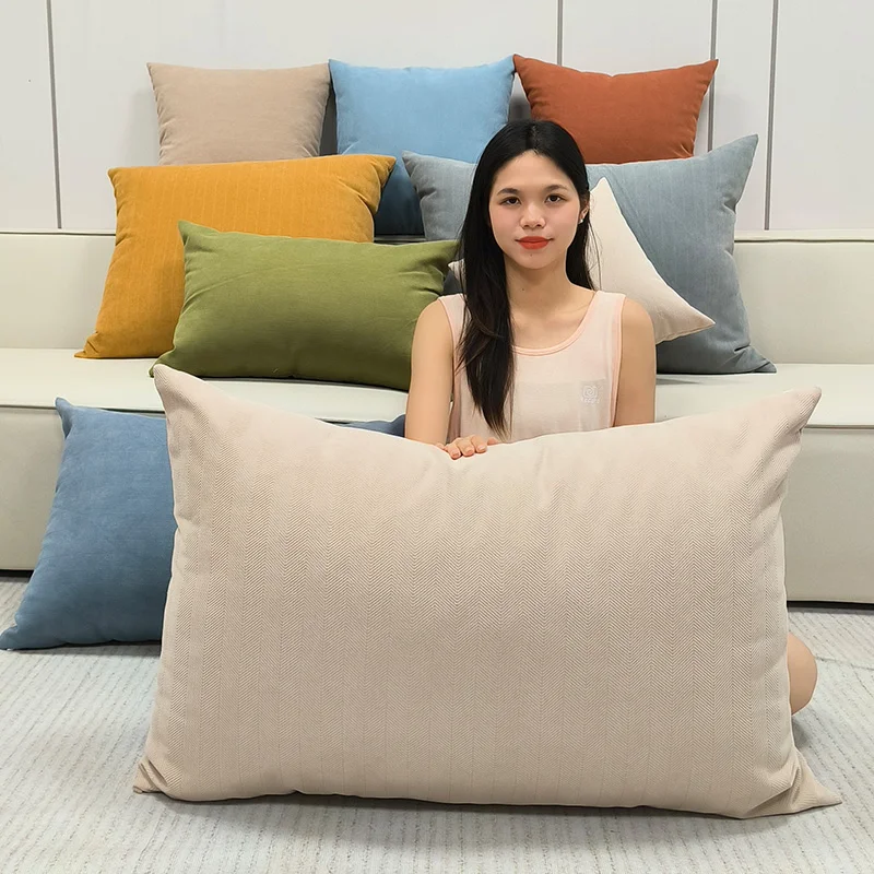 Chenille Big Cushion Cover 40/45/50/60/70cm Bamboo Textured Solid Color Throw Pillow Case for Bedroom Sofa Home Decorative