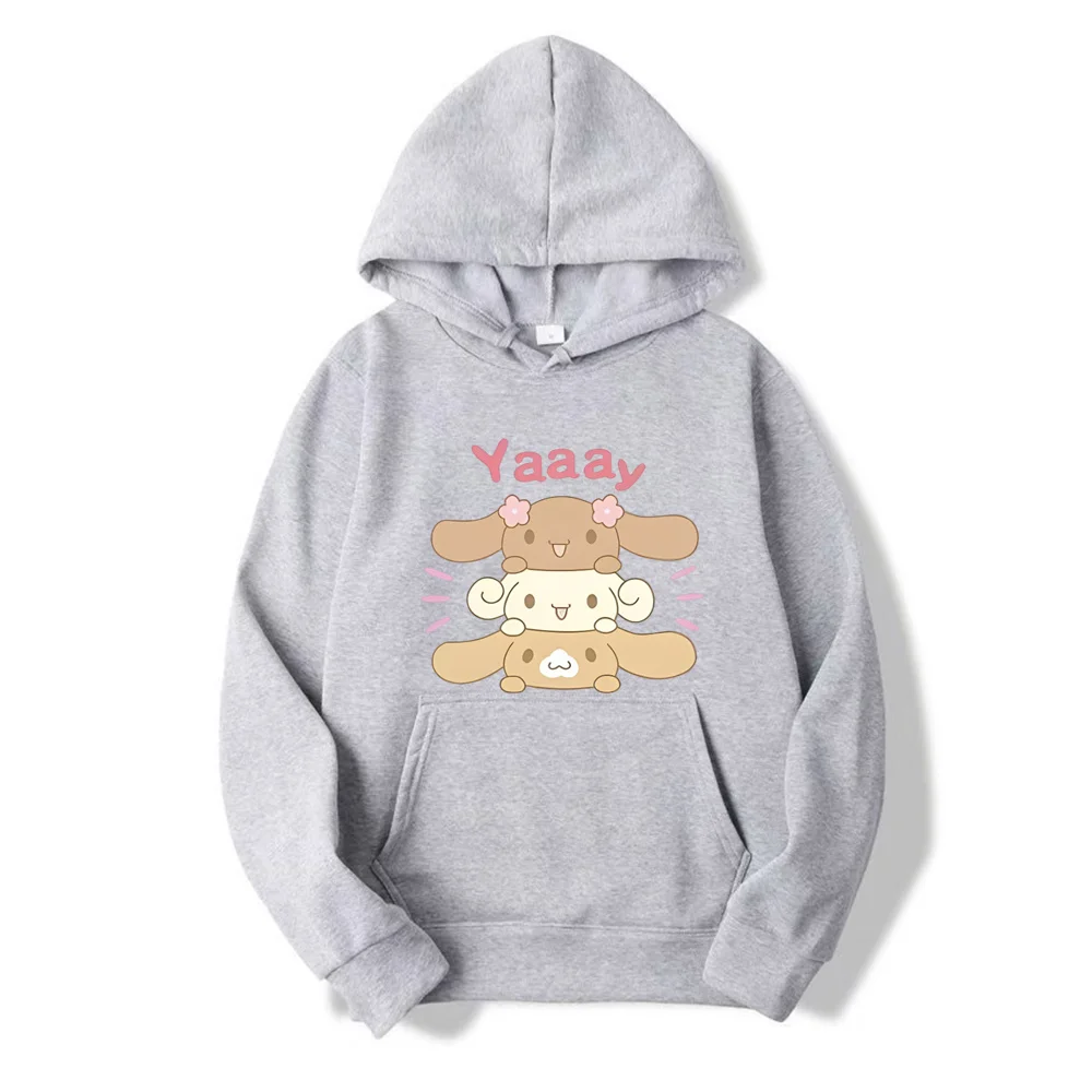 Anime Cinnamoroll Hoodies Cartoon Girl Casual Tops Kawaii Pink Hoodie Harajuku Winter Clothing Women Trendy Hooded Sweatshirt