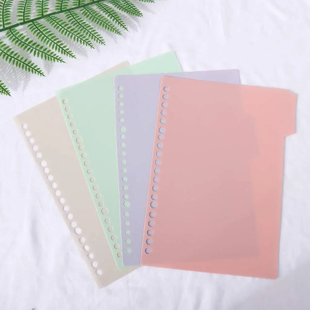 Binder Índice Divisores para Loose-Leaf Notebook, Scrapbook Bobina, Livro de papelaria, Bookmark, B5, A5, A4, 4pcs