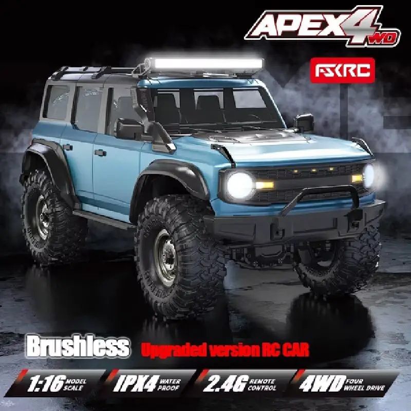 New HB R16 Series Brushless Version RC Cars 1/16 2.4G 4WD Off-Road Climbing Vehicle with LED Crawler Upgraded Cars Models Toys