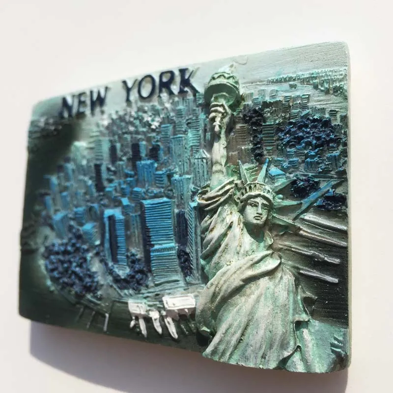 New  United States New York Humanities Landscape Tourism Souvenir Fridge Magnets Resin Hand Painted Magnet Refrigerator Sticker