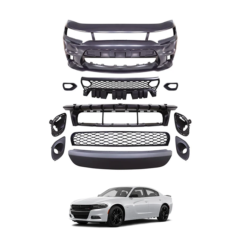 Latest Model Style Front Bumper Front Lip With Lamp Hole For Dodge Charger 2019-2023