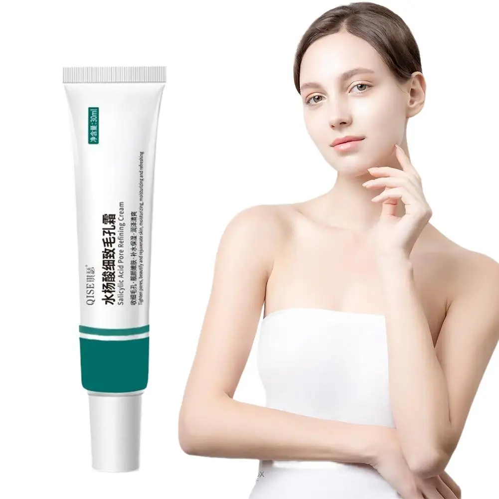 Crema reductora de poros con ácido salicílico, suero de Control cosmético coreano, reparador de estiramiento facial, Aceite hidratante para la piel, P0y3