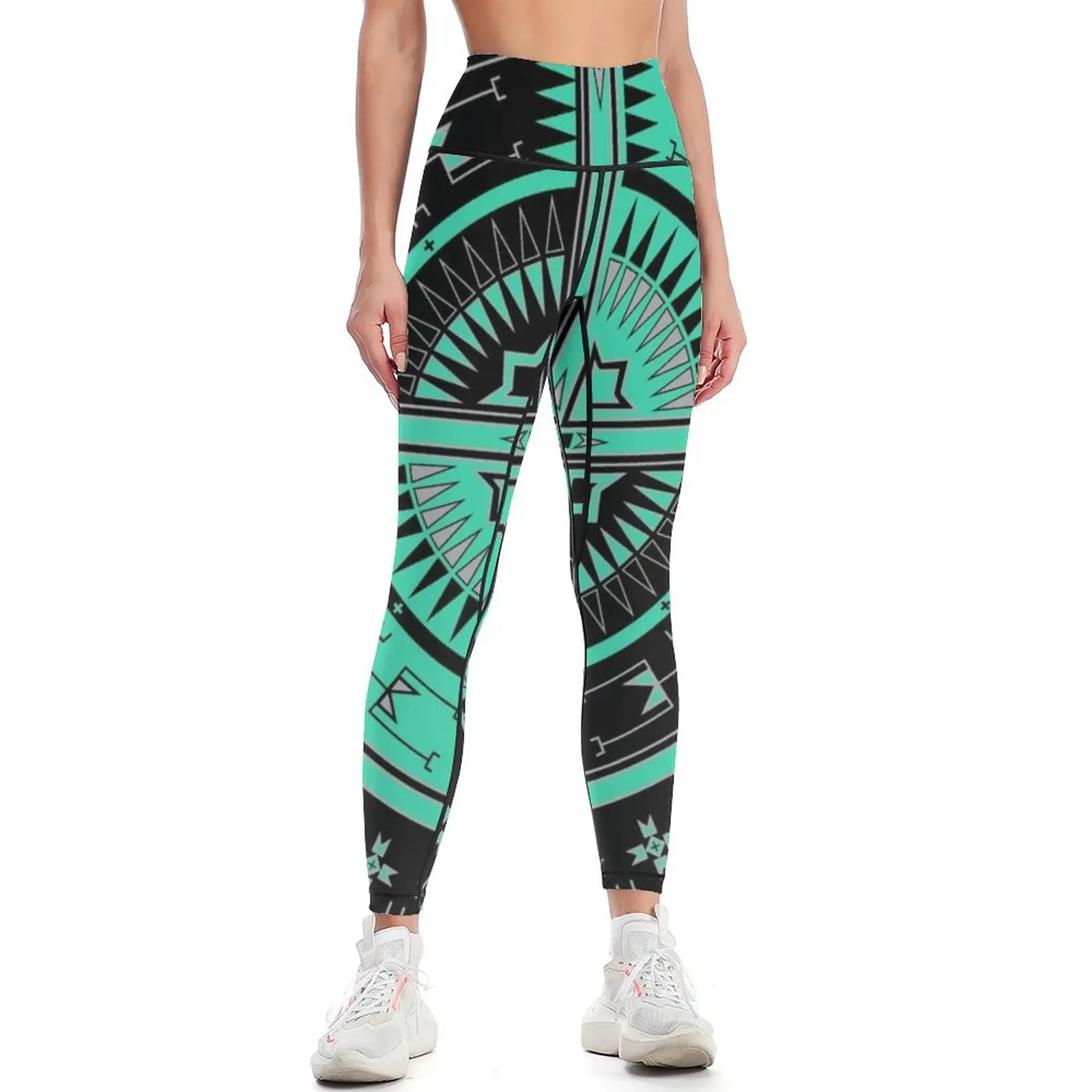 

The Storm (Aqua) Leggings gym top sport set Womens Leggings