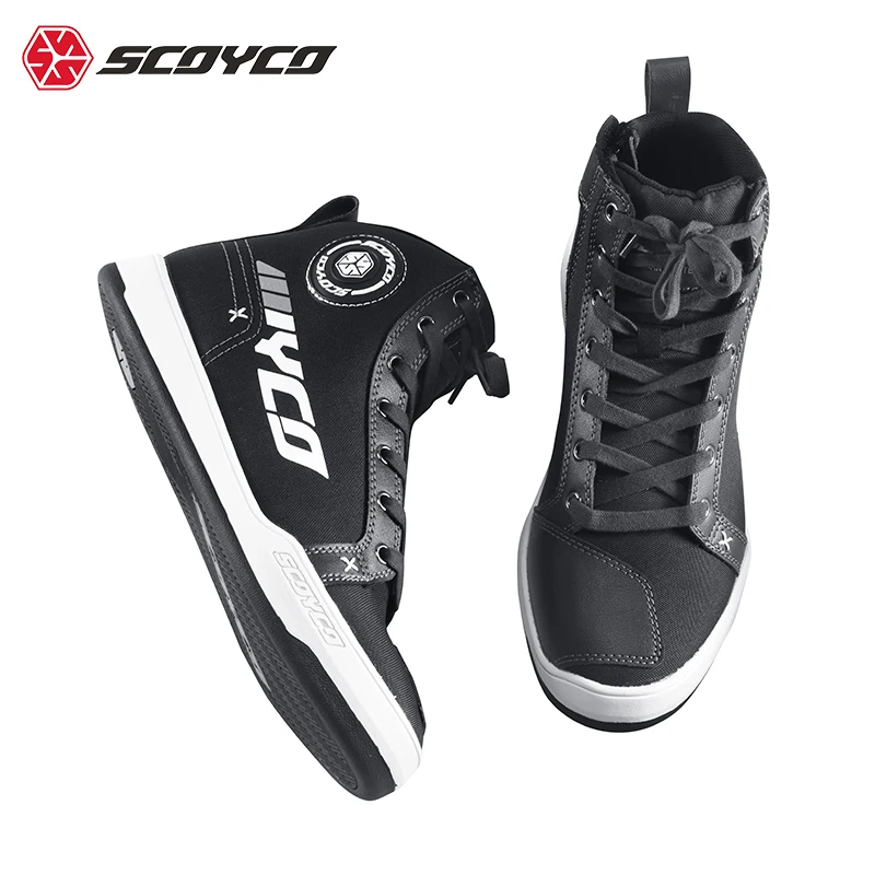 SCOYCO Motorcycle Racing Shoes Four Seasons Breathable Comfortable Wear-Resistant Non-Slip Anti-Collision Moto Riding Boots