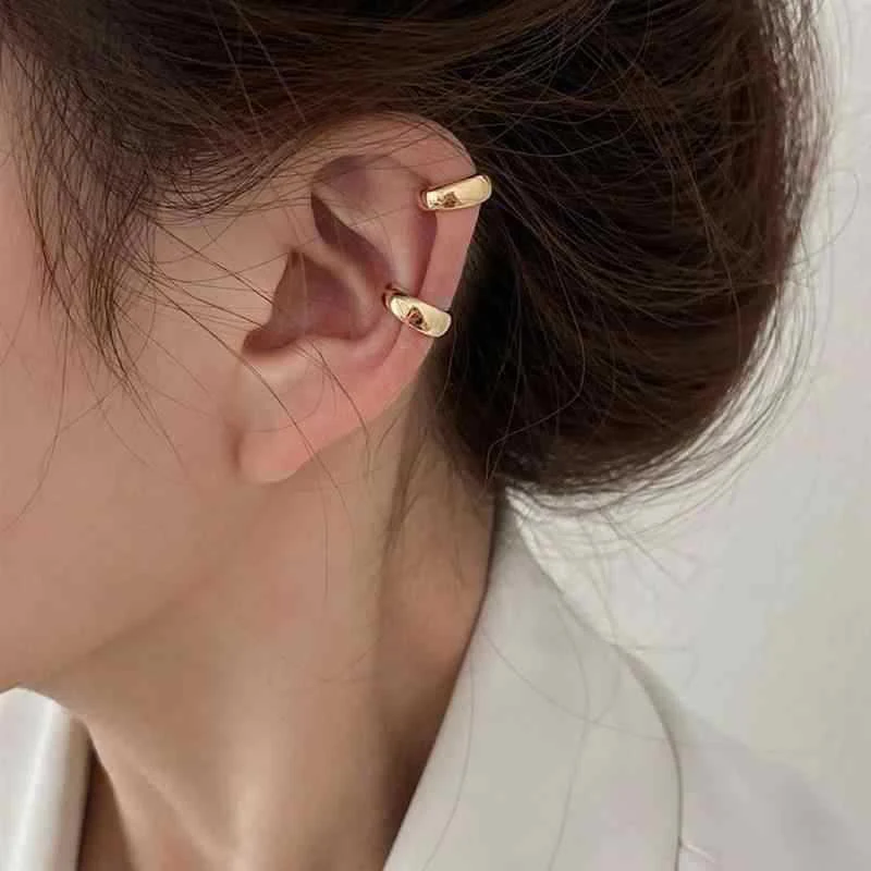 Pair Gold Silver Color C-Shaped No Piercing Ear Cuffs For Women Fashion Simple Ins Style Earrings Jewelry Accessories Gifts 1