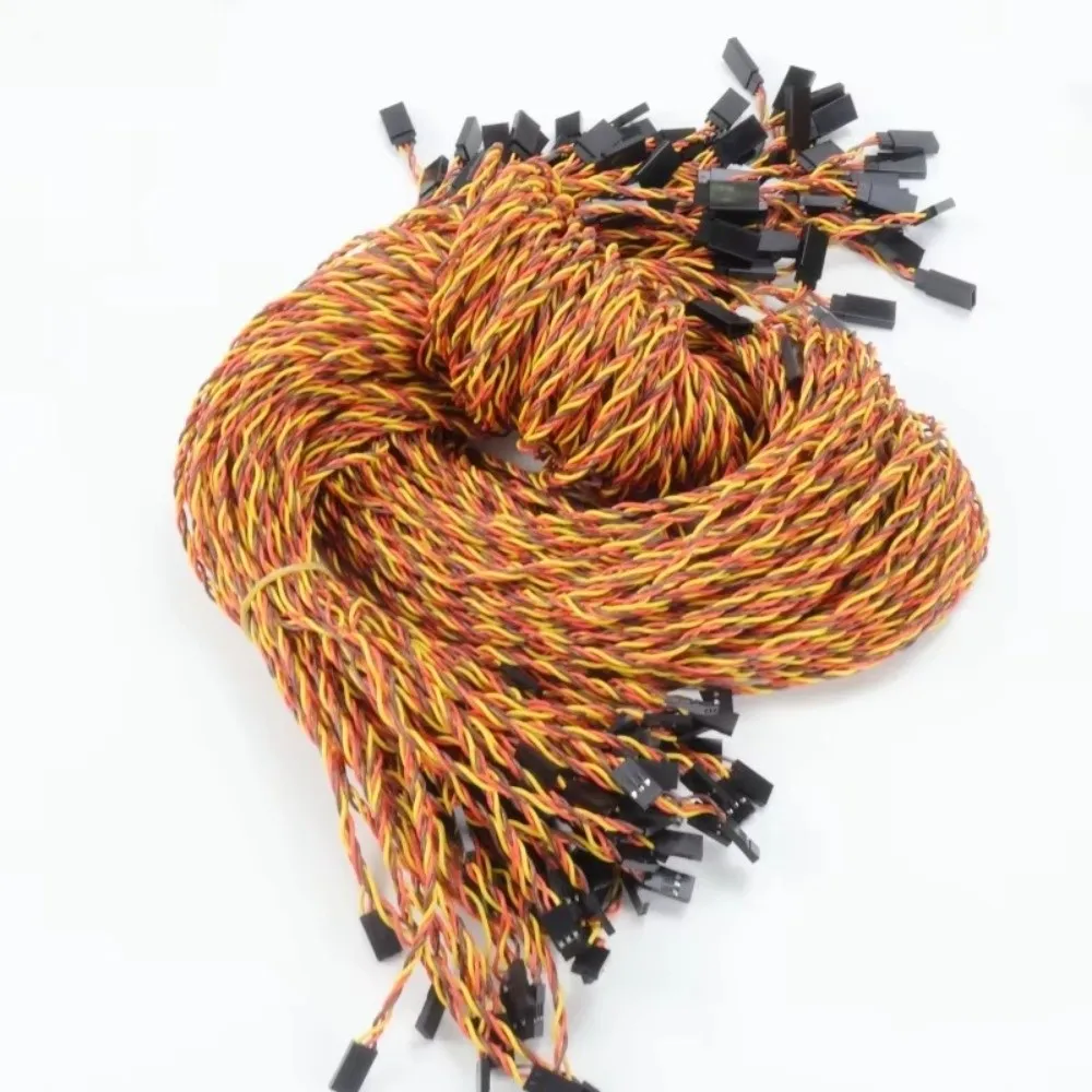 5Pcs Anti-loose Servo Extension Cable Anti-interference Adapter Plug Servo Extension Lead Male to Female Flexible Connection