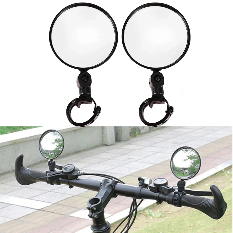 1/2pcs Bicycle Circular Rearview Mirror 360 Degree Rotation Riding Rearview Mirror Adjustable Cycling Handlebar Rear View Mirror