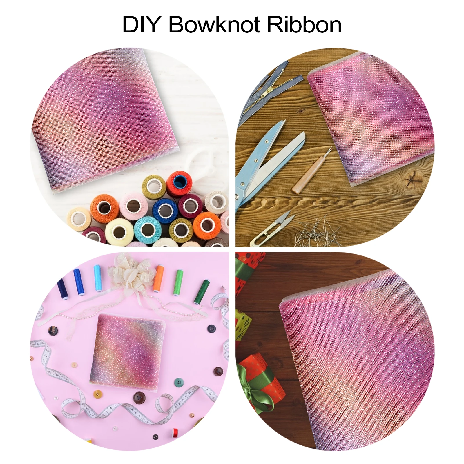 

Gradient Mesh Fabric Ribbon for Crafts DIY Bowknot Gauze B Sheer Base Wrapping Gifts Balloon Decor Ribbon