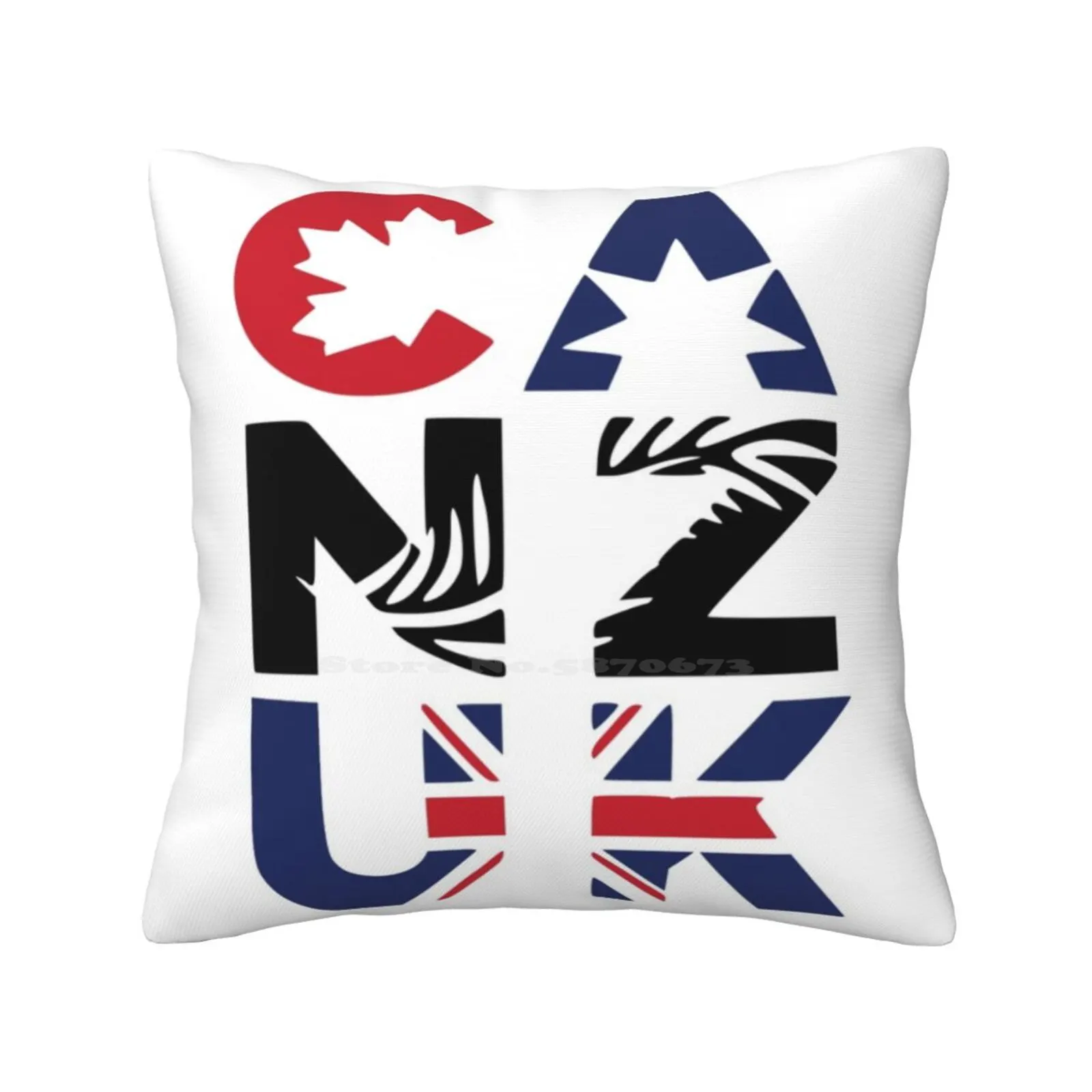 Canzuk Symbols In Column Pillows Case Bedroom Home Decoration Canada Australia New Zealand United Kingdom Commonwealth Maple