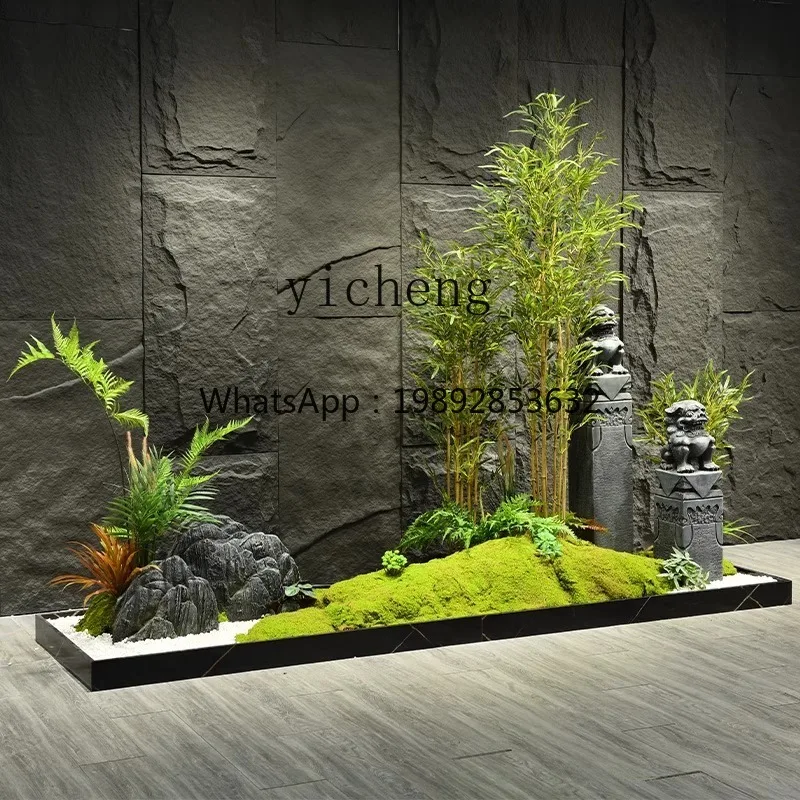 AA indoor aisle partition simulation landscaping rockery stone horse column landscape idle space decoration
