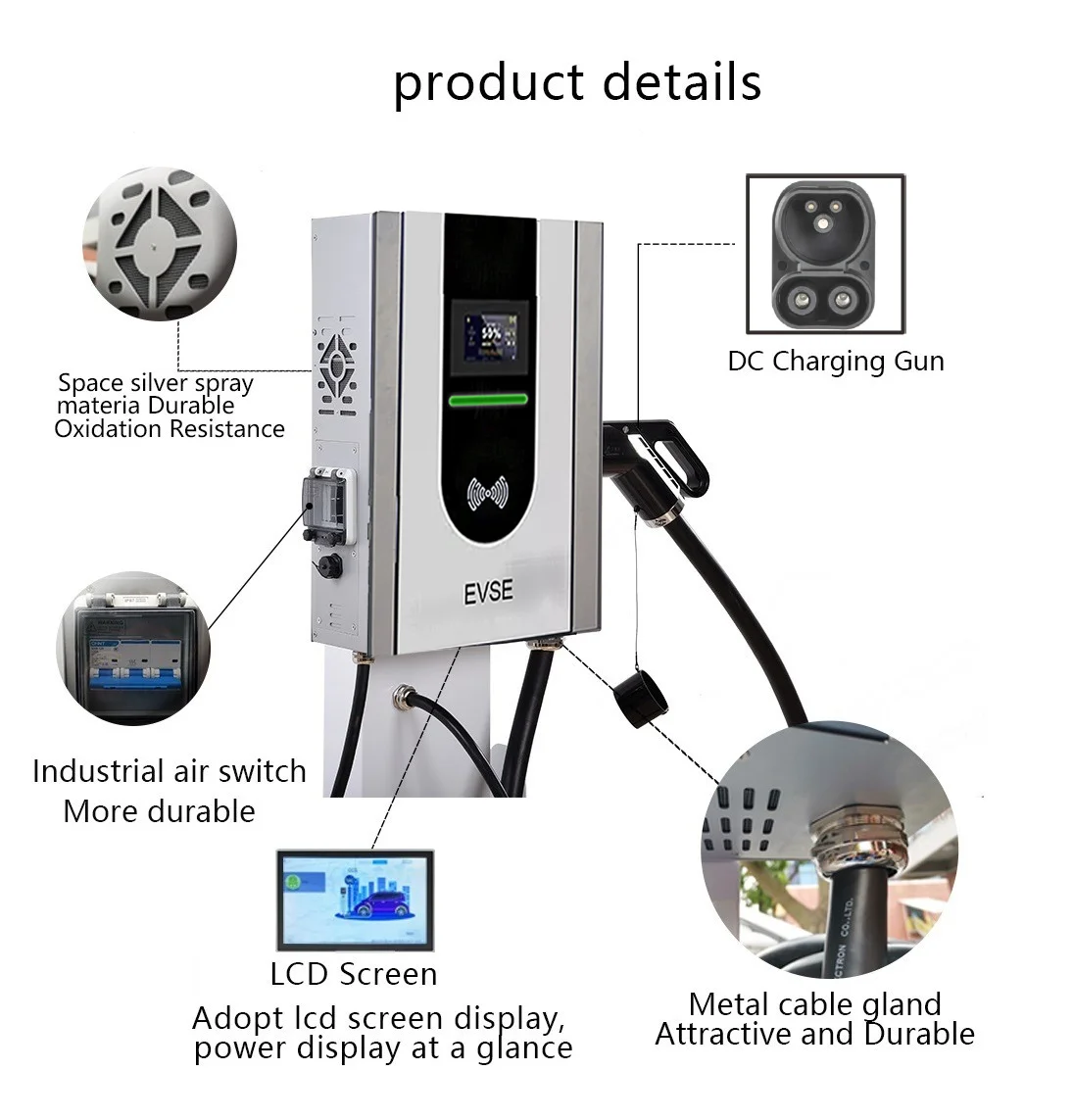 DC EV Charger Manufacturer 7kw 15kw 20kw 30kw GBT DC Wall Charger GBT Ccs 2 40kw 60KW DC Charger