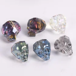 5pcs 14mm Skull Head Faceted Crystal Glass Loose Beads for Jewelry Making DIY Crafts